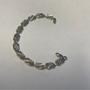 JT - Vintage Sterling Link Bracelet 6.89g 7.5"